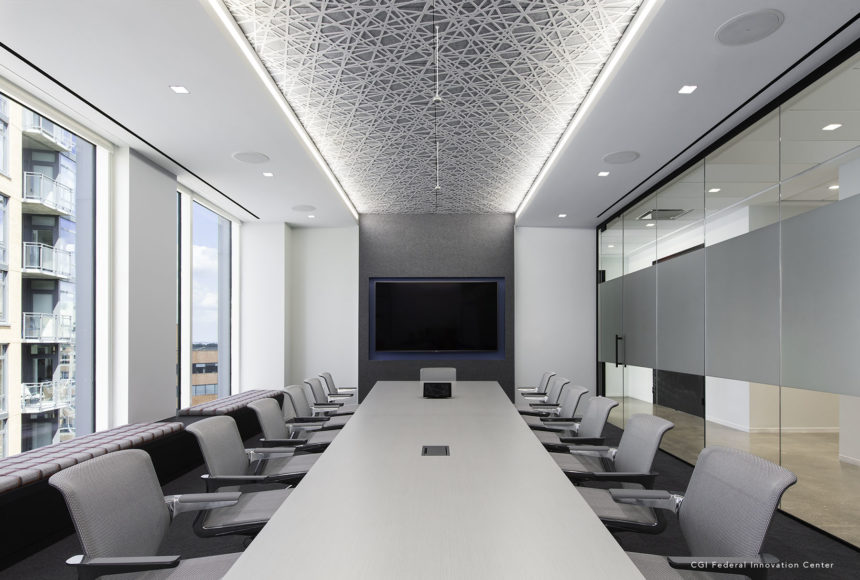 Trace® Straight installed with cove lighting in conference room.