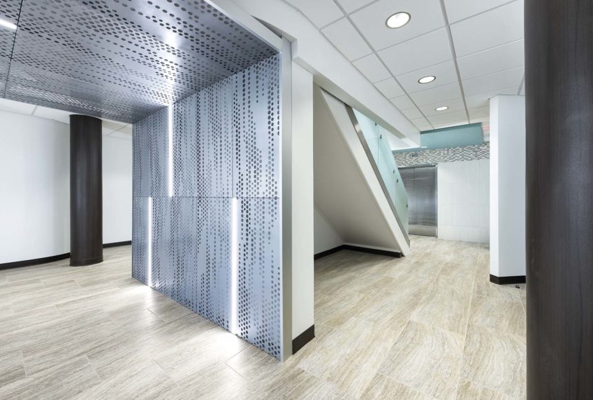 Arktura Vapor Trail wall and ceiling panels with InLine lights