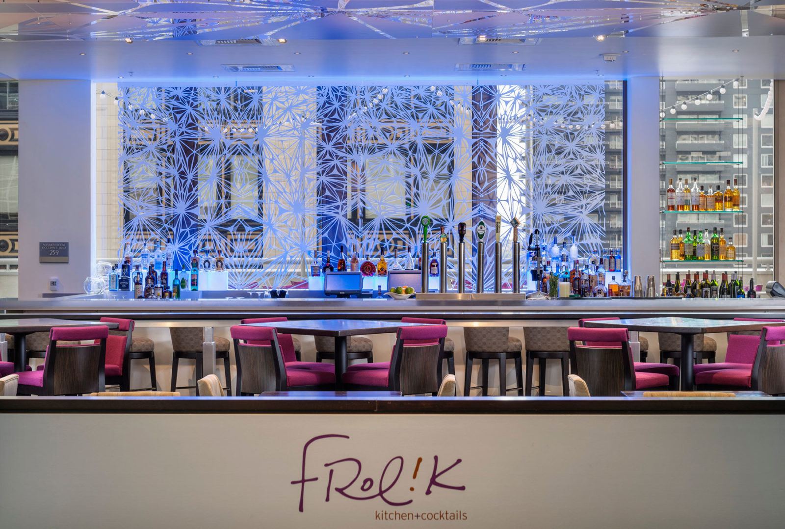Arktura Solution Studio perforated screens in Frolik Kitchen + Cocktails