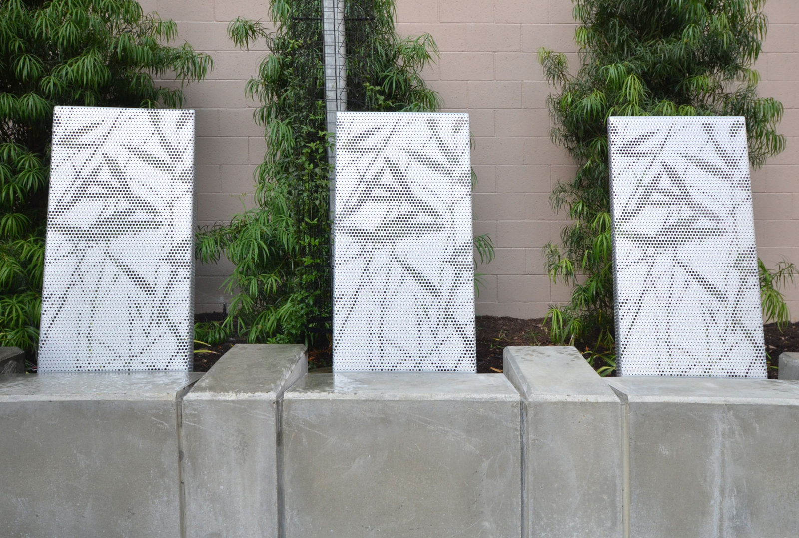 Arktura Solutions Studio perforated bench backs for Spring Street Park