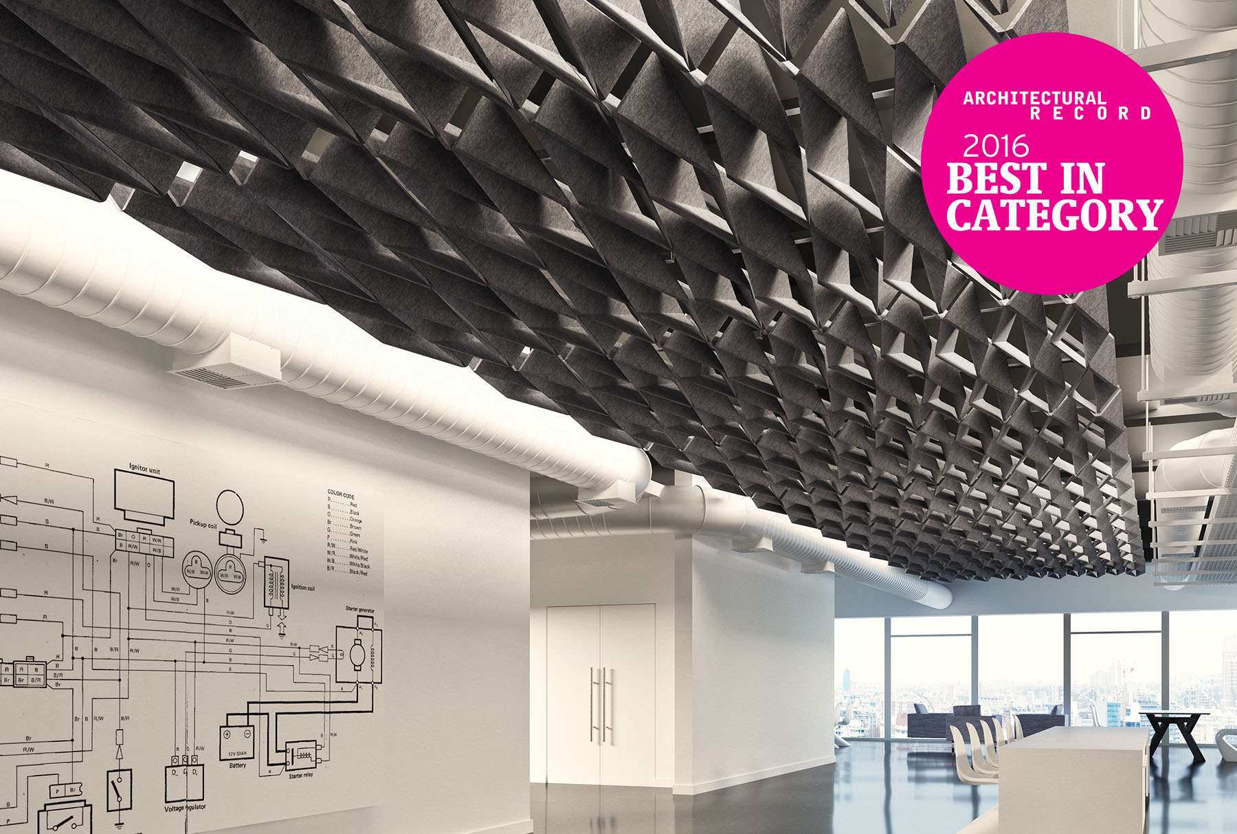 Modular Acoustic Ceiling System Arktura Softfold