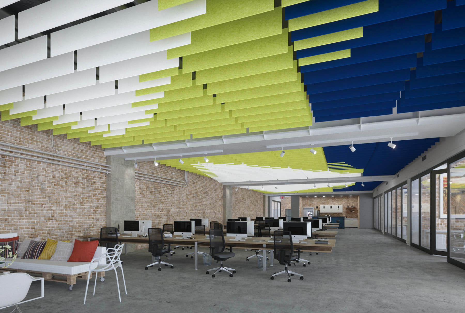 Acoustic Ceiling Fins System Arktura Soundedge