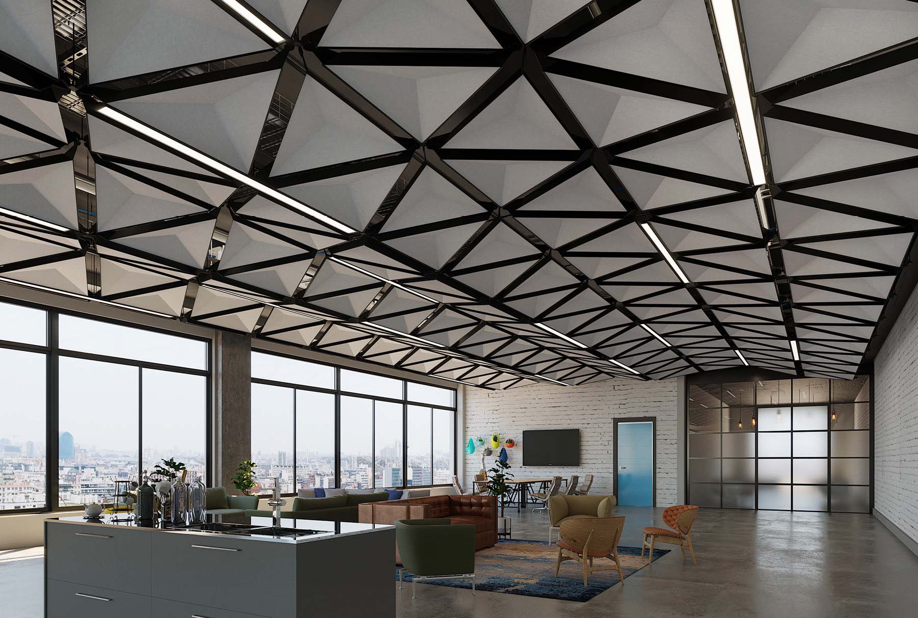 Arktura Trisoft Dynamic System Customizable Ceiling System