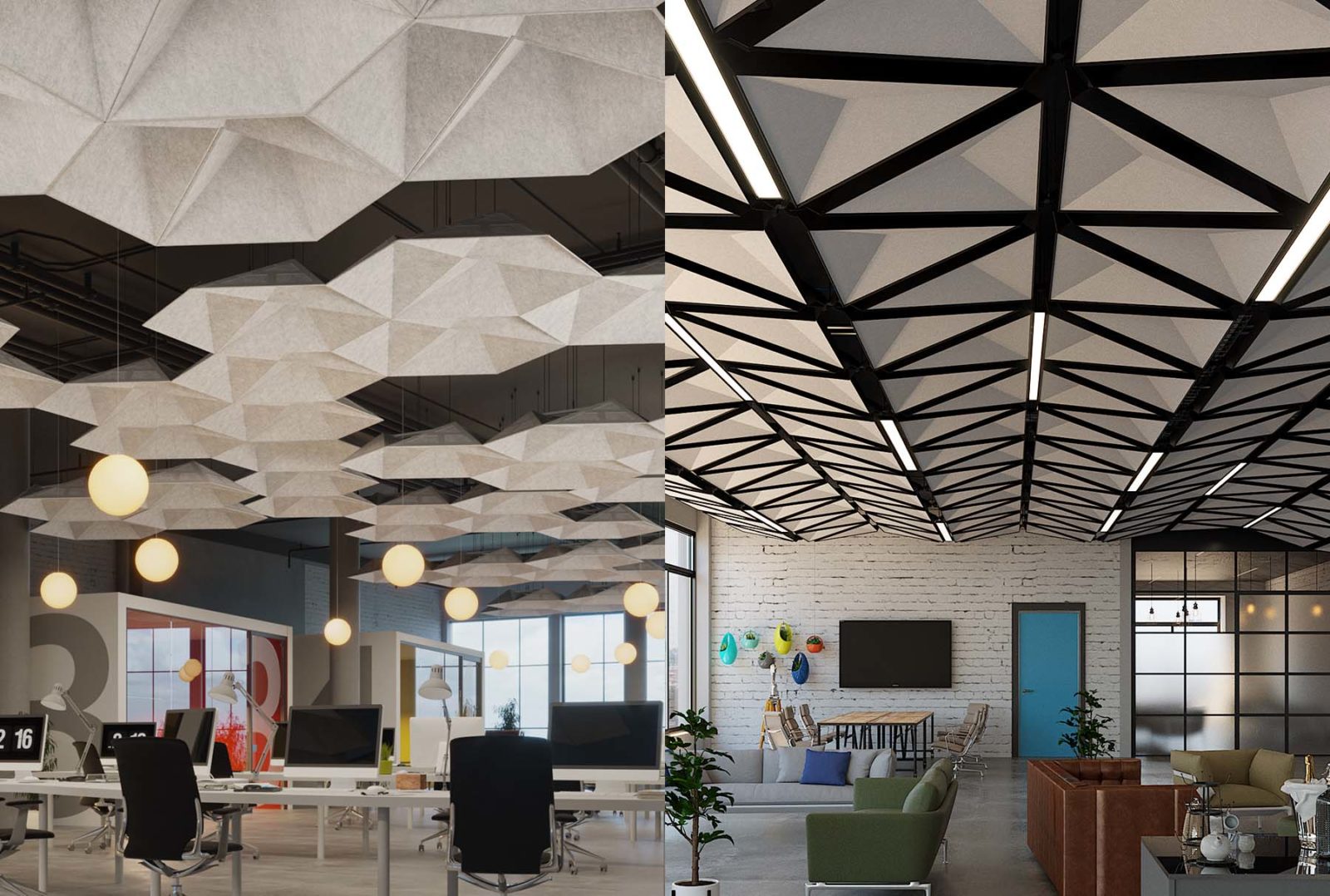 Faceted Acoustical Ceiling Systems