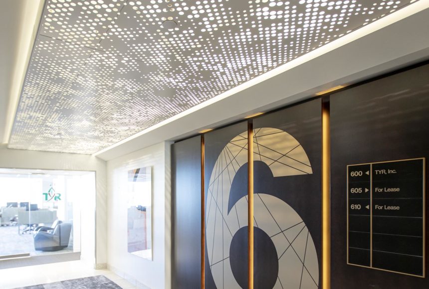 Arktura Vapor Cumula with backlight installed in office
