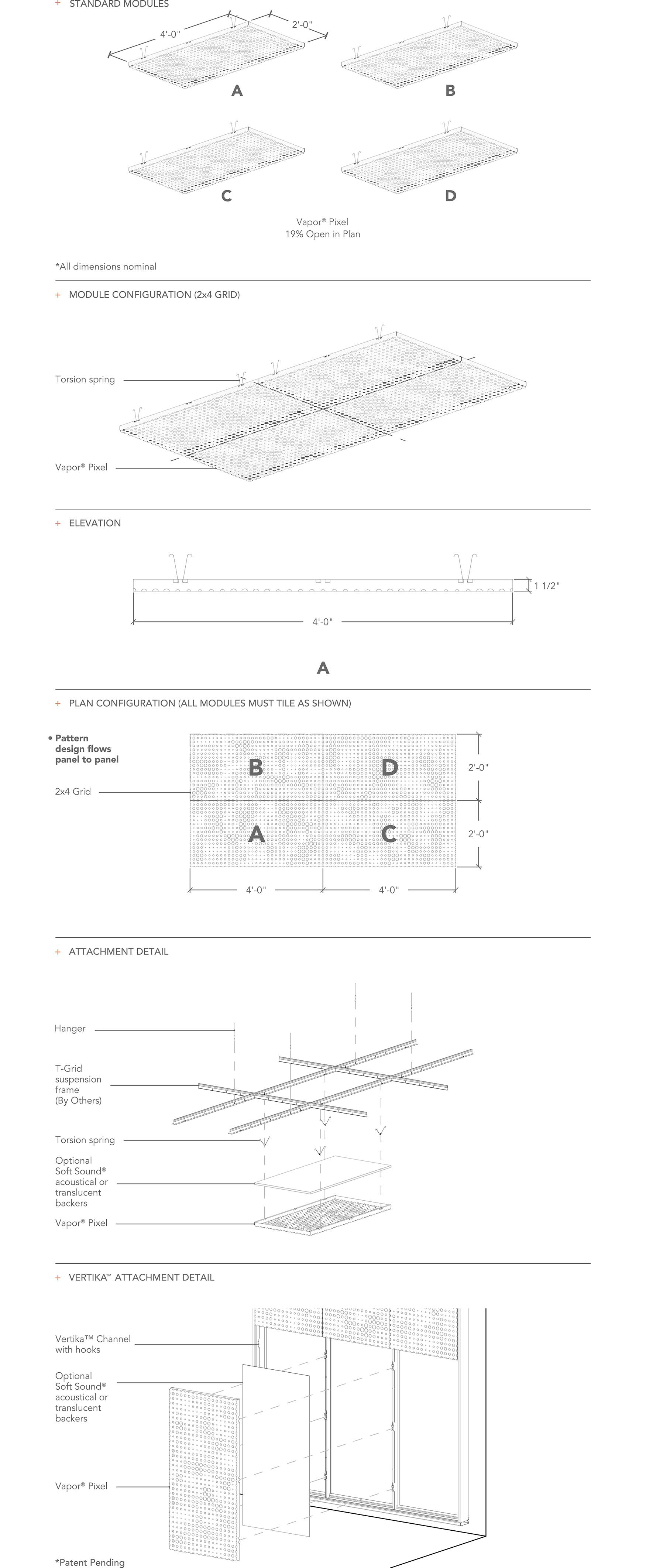 Aktura Vapor Pixel Standard Ceiling Systems Acoustical System