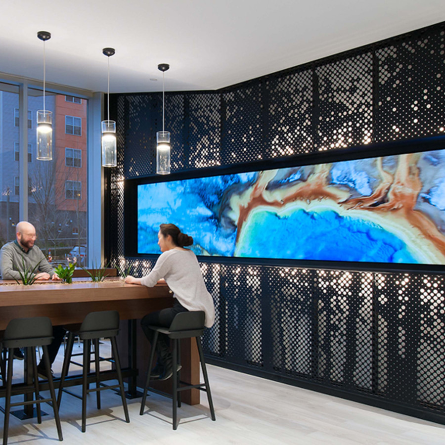 Arktura Vapor Graphic Perf backlit wall panels