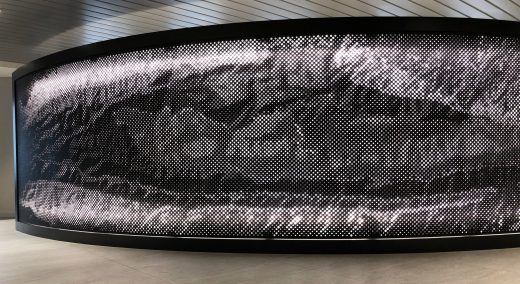 Curving Graphic Perf wall