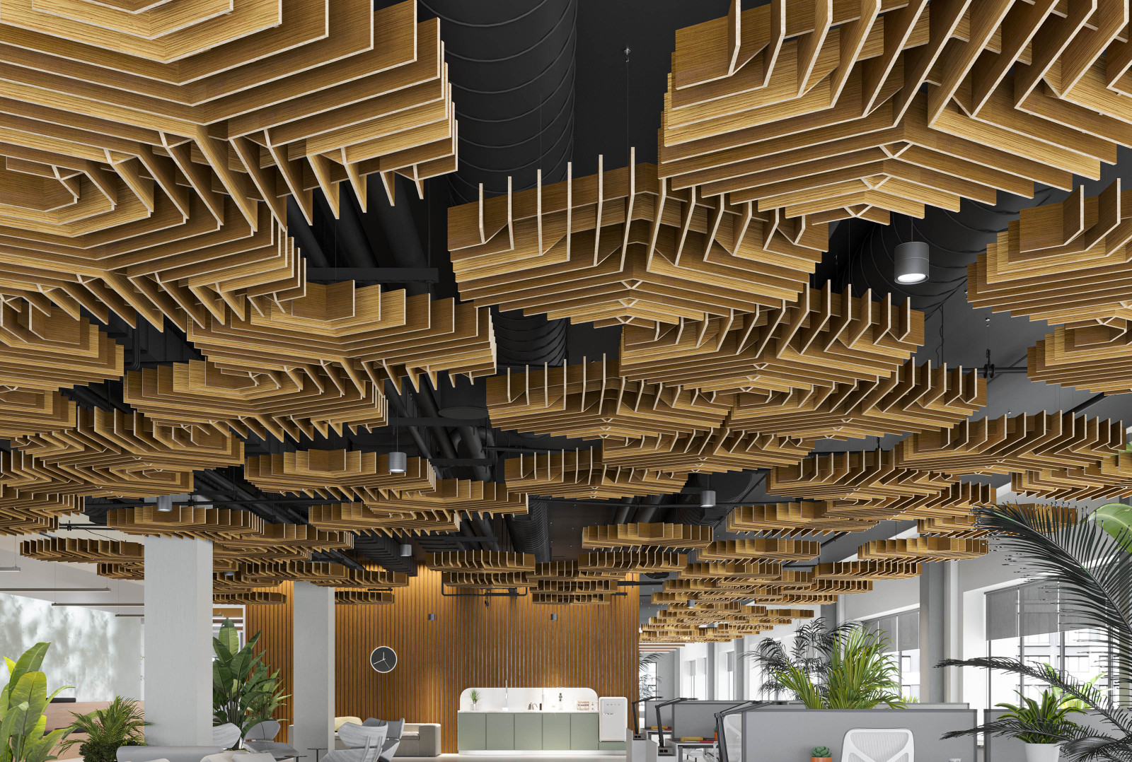 Baffle open ceiling: acoustic baffle 100% Recyclable - CEIR