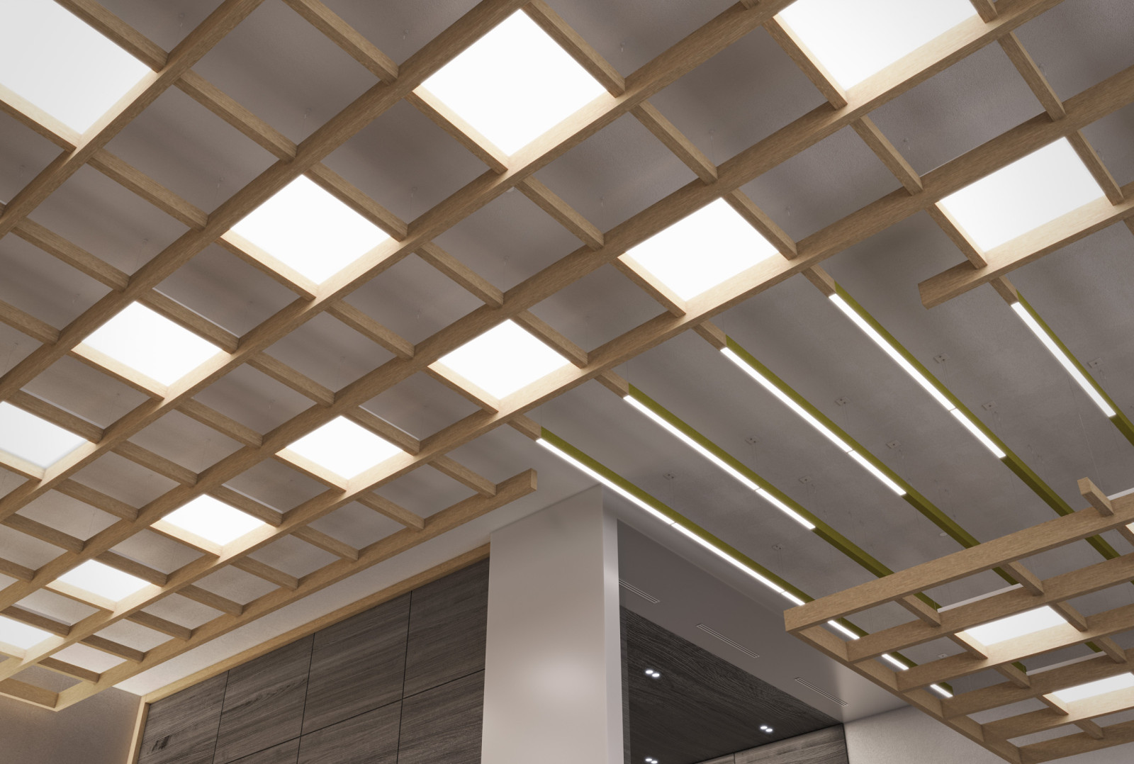 The Evolution of the Classic Ceiling Tile Look with Checkerboard Lighted Panels